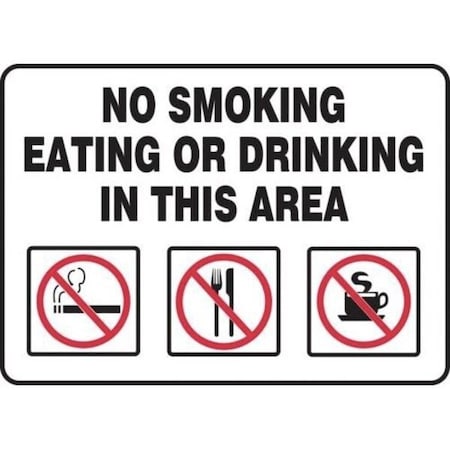 Accuform Safety Sign NO SMOKING EATING OR MSMK409XT MSMK409XT